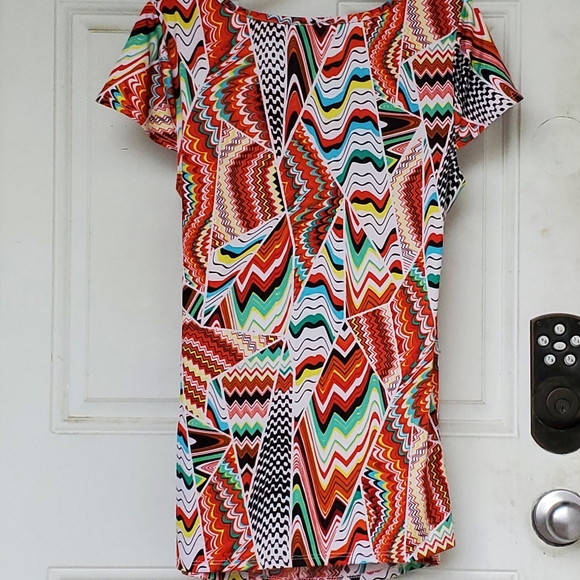 3/$30 Clientele Faux Wrap Cap Sleeve Top - Picture 2 of 5
